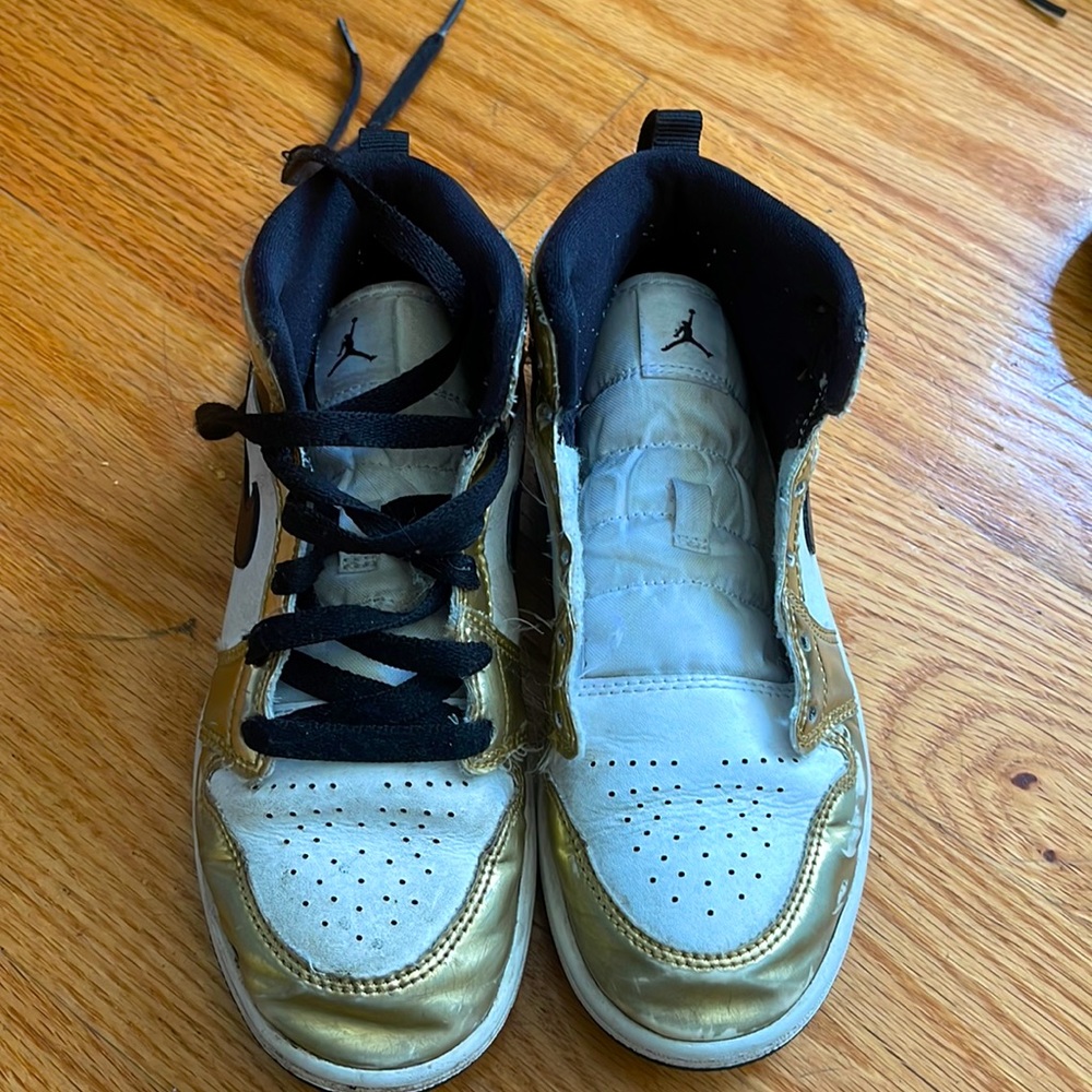 White and Gold Air Force 1s